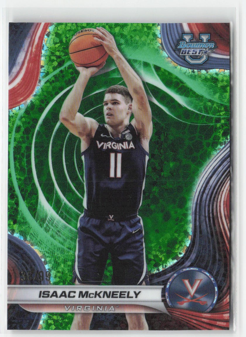 Isaac McKneely 2024-25 Bowman's Best University Green Mini-Diamond #/99 #58