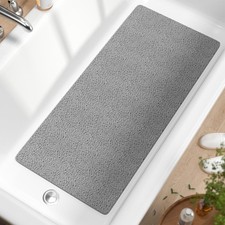 HITSLAM Bathtub Mat Non Slip, 35 x 16 Inch Long 35" x 16" Rectangular , Grey