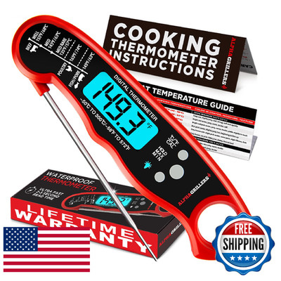 Alpha Grillers Meat Thermometer Digital - Instant Read Food Thermometer for Cook