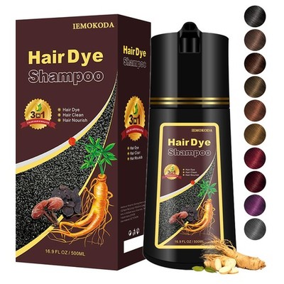 Black Hair Dye, Hair Dye Shampoo for Men and Women, Hair Color Shampoo For Ho...