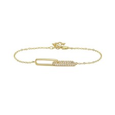 14K Yellow Gold Diamond Paperclip Bracelet, 0.41ct
