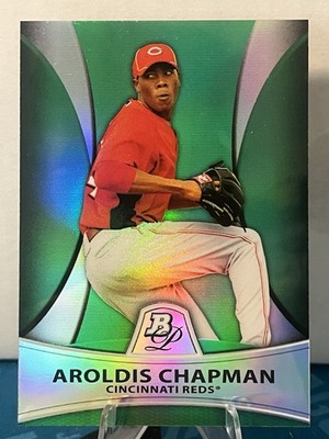 2010 Topps Platinum Baseball Aroldis Chapman Green Refractor /499 #PP10 REDS