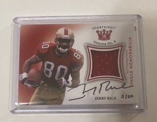 Jerry Rice Sportkings 2023 Volume 4 AM-JR On-Card Patch Autograph 3/20 🔥🏈 RARE