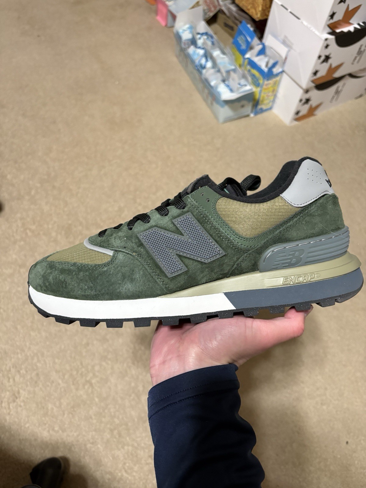 Size 11 - CLEAN New Balance 574 Legacy Stone Island Dark Green