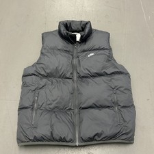 Nike Jacket Mens Medium Grey Bodywarmer Gilet Primaloft Insulated Full Zip Coat