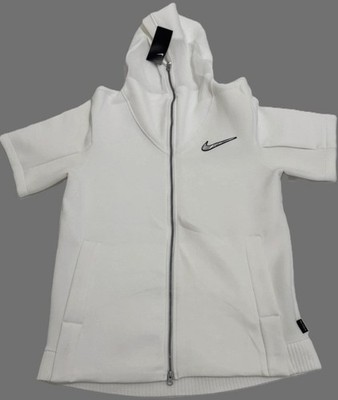Nike Diamond Logo Magnetic On Field Stretched 2 Way Zip White Hoodie Jacket Mens