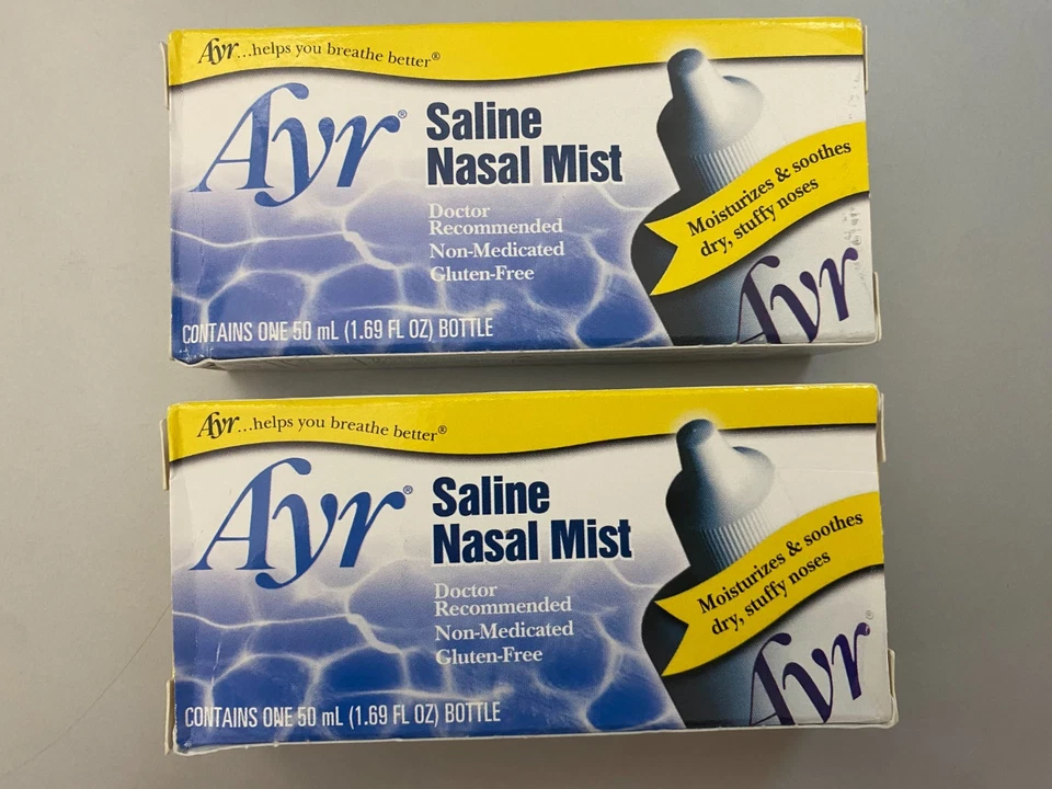 Носовой туман Ayr Saline для ежедневного ухода за носом, 50 мл (лот из 2) срок годности 2027/11 - Изображение 2 из 4