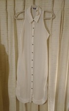 Splendid Sleeveless Collared Button Up Midi Dress Lightweight Small White NWT