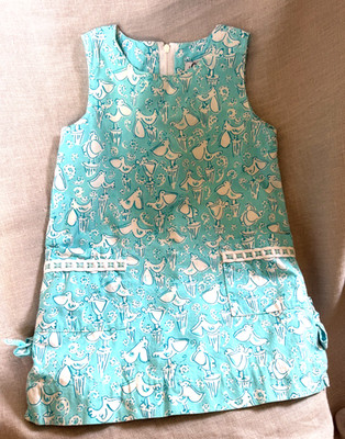 Lilly Pulitzer Classic Shift Dress Toddler Girl s Size 3 Blue White Bow Ties
