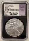 2020 AMERICAN SILVER EAGLE $1 FIRST DAY OF ISSUE NGC MS70 ELIZABETH JONES SIGNED
