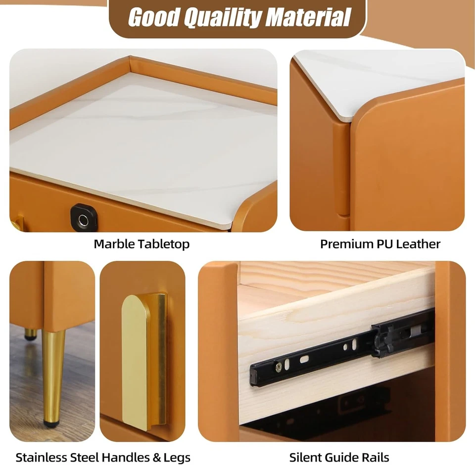 Mesa de cabeceira inteligente com cofre escondido e gaveta de bloqueio de impressão digital - Imagem 4 de 4