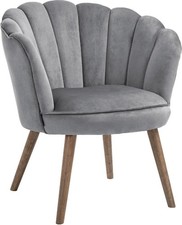 Poltrona Stile Scandinavo in Velluto 66x72x79 Grigio DecHome
