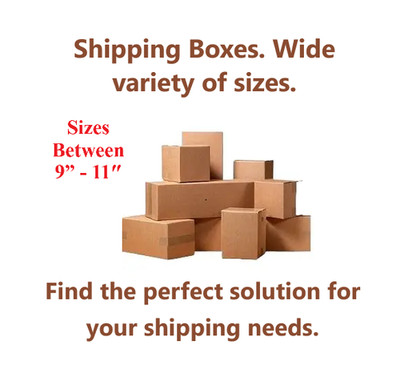 Boxes Ship Many Sizes 9'' - 11'' Range. 25 Pack Ship Corrugated Boxes Best Strong