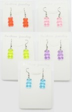 5 pairs of Resin Gummy Bear Earrings.  e001.