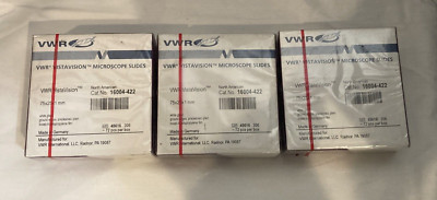 VWR Microscope Glass Slides 16004-422 (72 pcs per box)  75*25*1mm Lot of 3 boxes