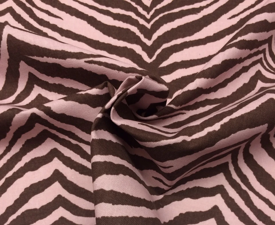 Tela de algodón con tema animal WAVERLY ZEBRA ROSA MARRÓN #D4047 POR YARDA 54"W Foto 4 de 4