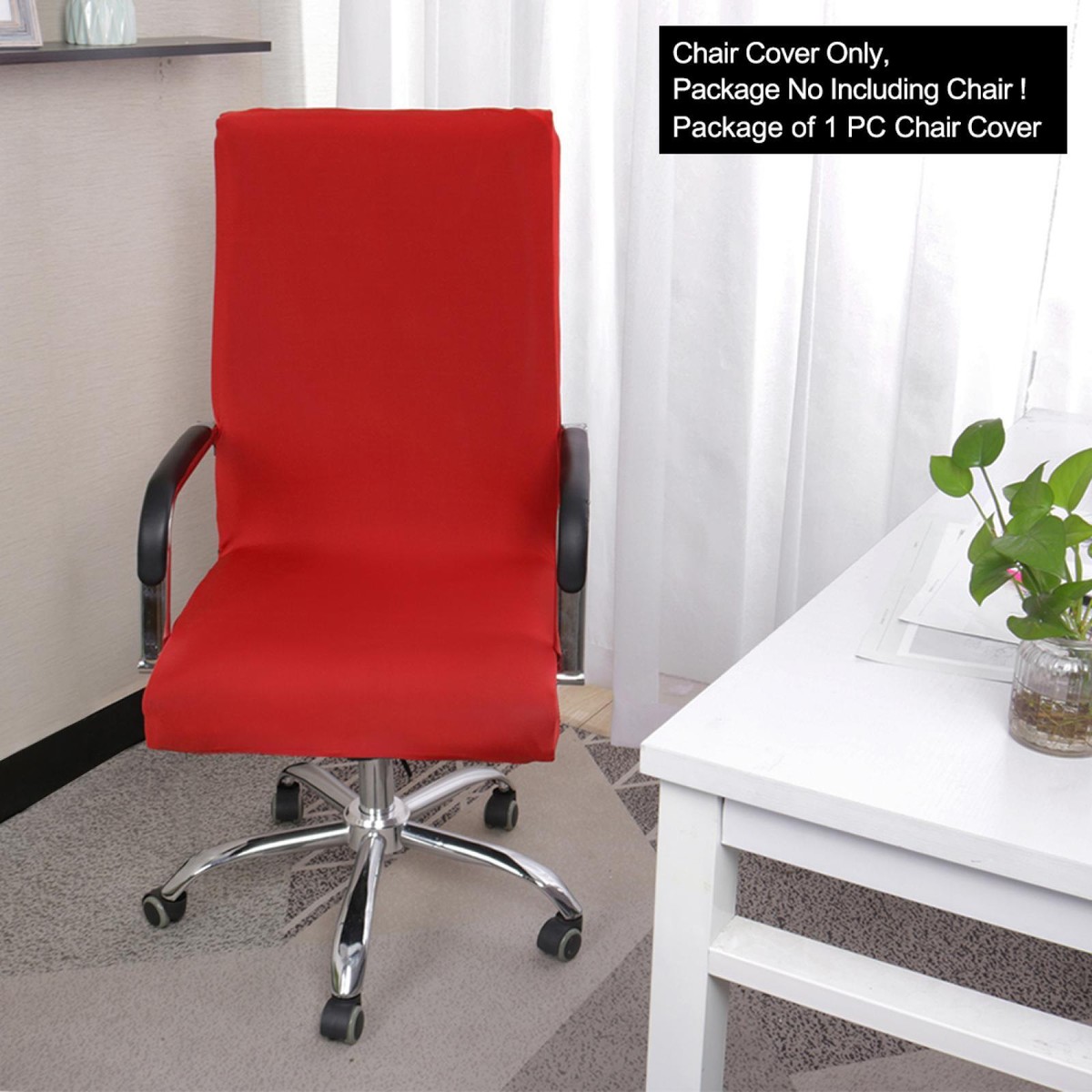 Dehnbarer Computer-/Bürostuhlbezug – Schwarzer Schutzbezug Waschbar, Für Stühle Mit Rückenlehne 36–50 Cm & Sitz 38–52 Cm