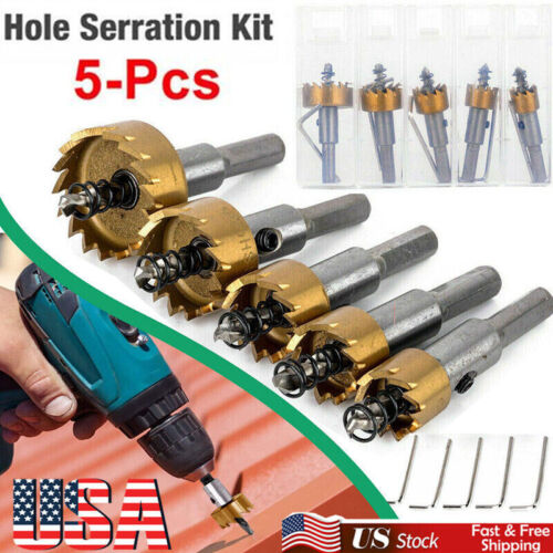 5PCS Hole Saw Tooth Kit HSS Drill Bit Set Cutting Tools for Metal Wood Alloy - Picture 1 of 12