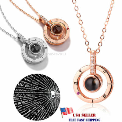 100 Languages Light I Love You Projection Pendant Necklace Lover Gifts For Mom 100 Languages Light I Love You Projection Pendant Necklace Lover Gifts For Mom