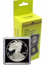 Guardhouse 10pk Tetra 2x2 Coin Holders  Snap Capsule  American Silver Eagle Case