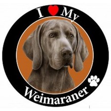 WEIMARANER - I Love My Weimaraner 5.5 " Circle Car Truck SUV Fridge Magnet NEW