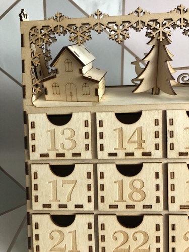 Handmade Make Your Own Wooden Tree Advent Calendar Craft Kit Model Decorate Blan - Picture 4 of 7