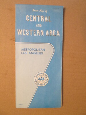 Automobile Club Southern California Map of Central & Western Los Angeles 1978