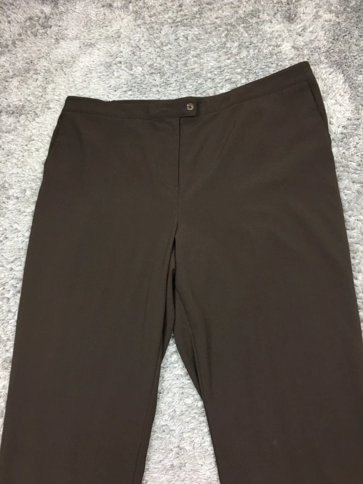 Maggie Barnes Straight Leg Dress Pants Woman Size 7 Petite Brown Stretch - Image 2 of 4