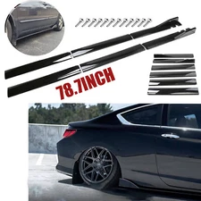 For Hyundai 78.7"2m Side Skirt Extension Splitter-Spoiler Lip Glossy Black