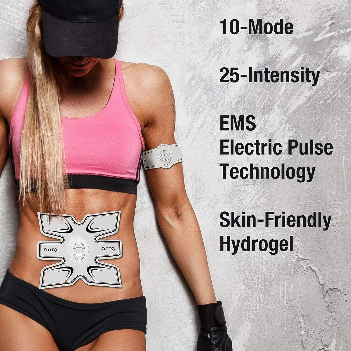 TENS Unit EMS Pads ABS Muscle Stimulator Abdominal Exerciser Toning Belt 10  Mode