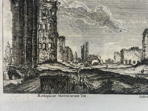 Rome, Kilian, Georg Christian Original Etching 1782 "TERME DI TITO" - Picture 5 of 7