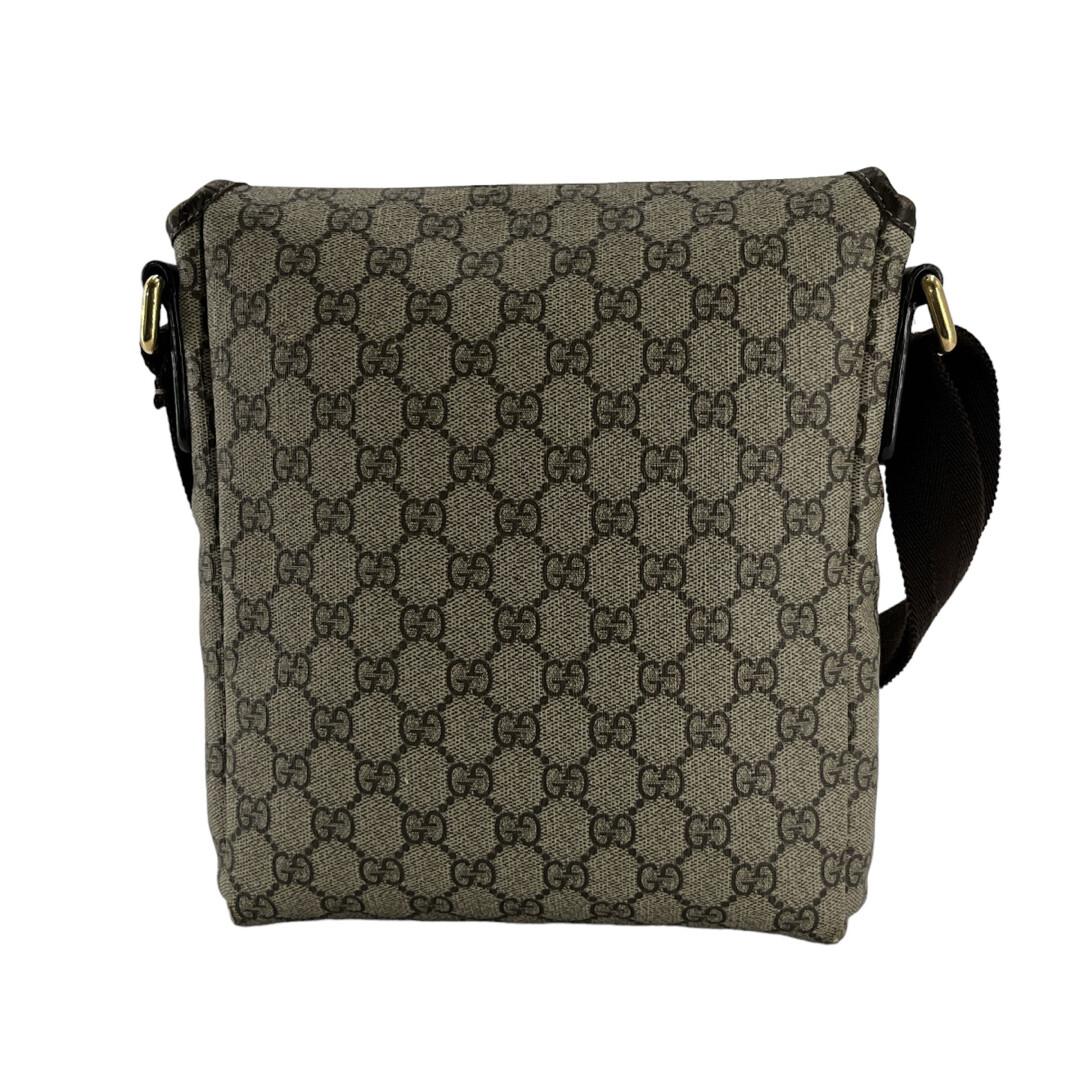 Auth Gucci Shoulder Bag GG Supreme Flap Pochette Crossbody PVC