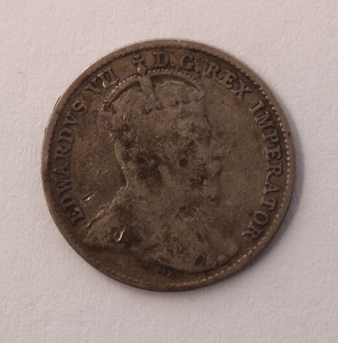 1910 CANADA 5 CENTS KING EDWARD VII .925 SILVER KM# 13