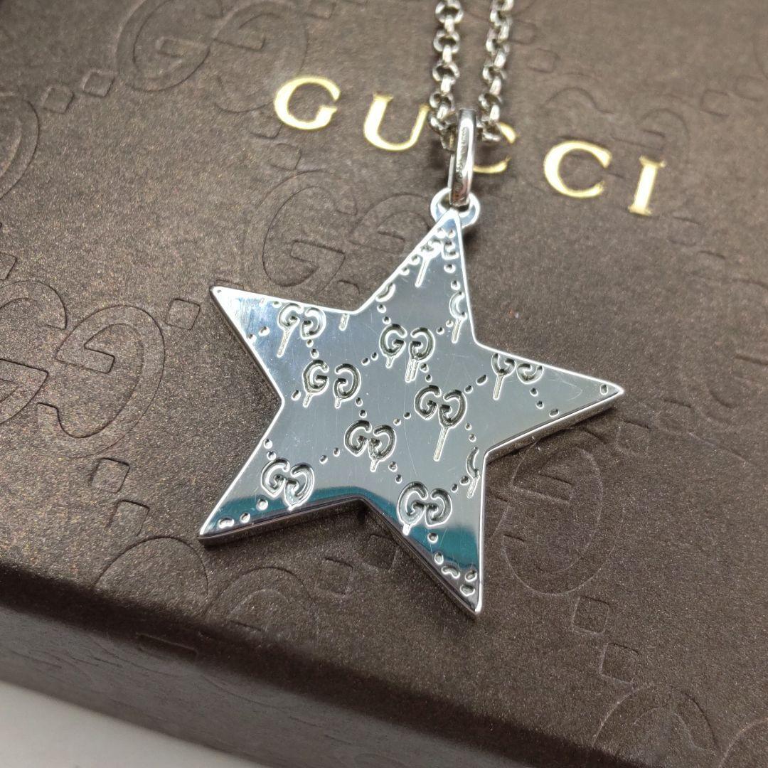 GUCCI Necklace Ghost Pendant Pink Star Sterling Silver 925 GUCCI Necklace Ghost Pendant Pink Star Sterling Silver 925