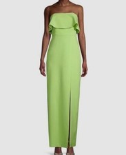 220 Aidan by Aidan Mattox Women Green Strapless Crepe Column Gown Dress Size 4