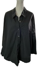 Aritzia WILFRED FREE Women Button Front Long Sleeve Blouse Sz M Black 46-22