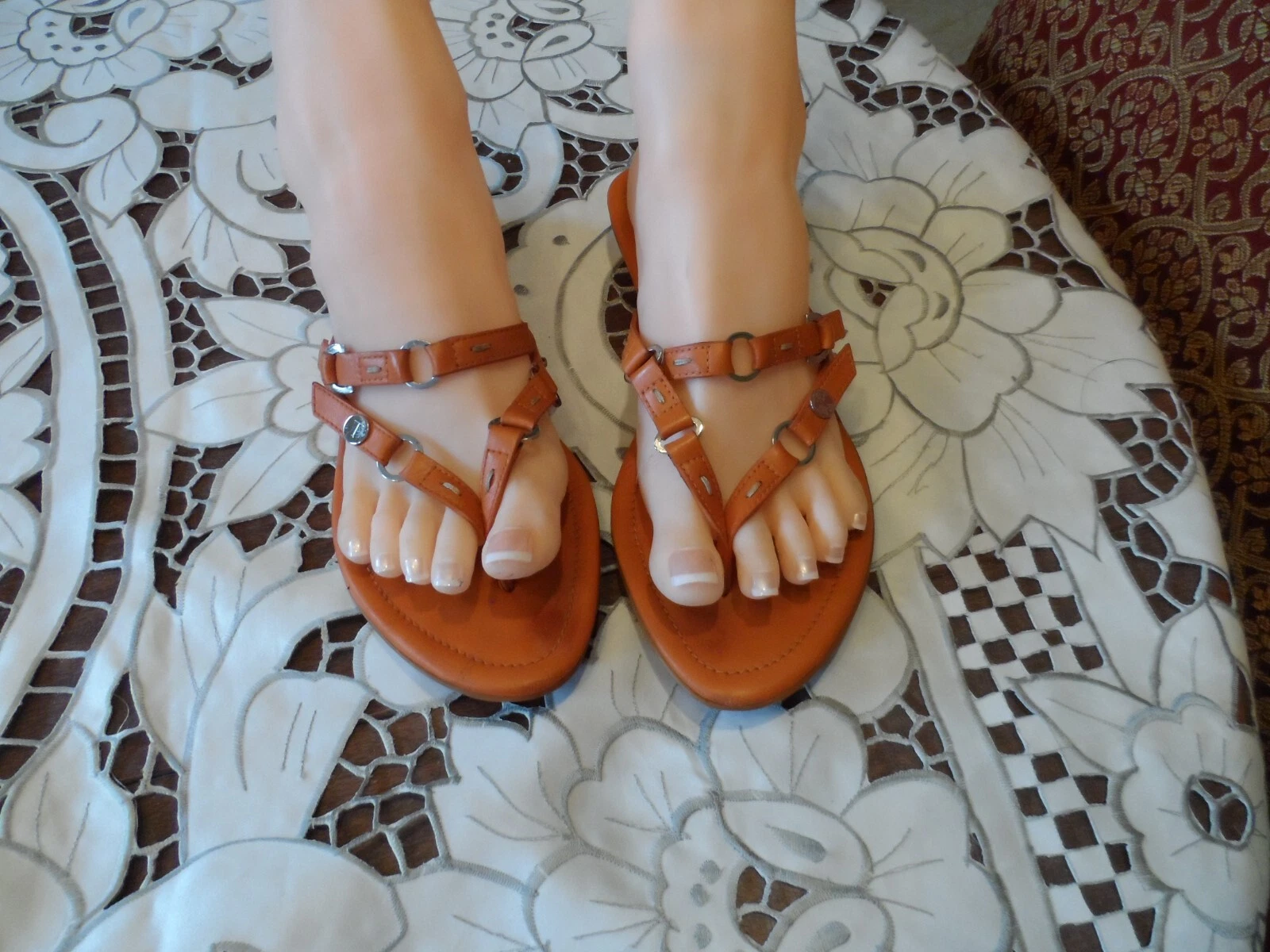 TOD’S Sandali in pelle di vitello arancione marrone Tod's taglia 6M