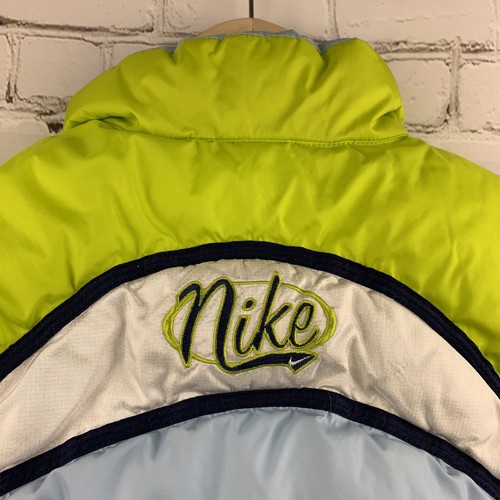 Nike Puffy Vest Insulated Youth Girls Medium Sleeveless Coat Blue Green - Picture 5 of 8