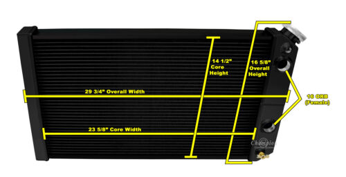 ER 3 Row DP Black Finish Radiator,1.5,1.75 for 1984-1990 Chevy Corvette Small LS - Picture 7 of 8