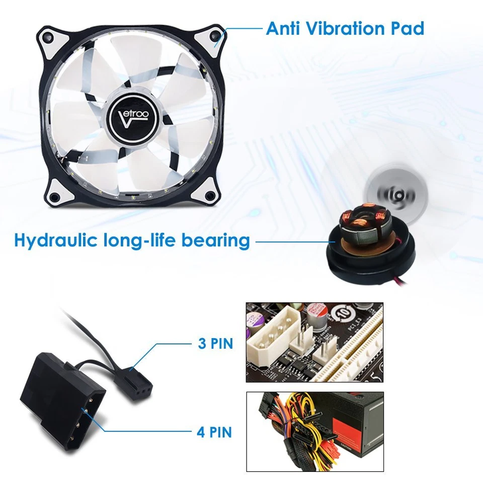 1-Pack 120mm 15 LED PC CPU Computer Case Cooling Neon Quite Clear Fan Mod cooler - Image 2 of 4