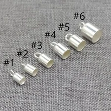 20pcs of 925 Sterling Silver Plain Leather Cord End Caps for Bracelet