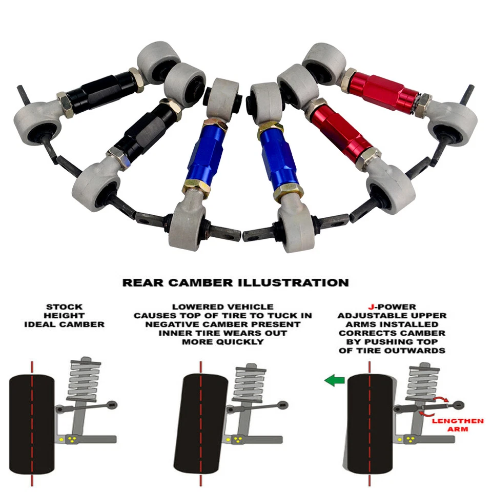 Brazos inclinables traseros ajustables KiT aptos para Honda CRX Civic Del Sol Acura Integra Foto 4 de 4
