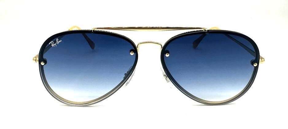 Ray-Ban Blaze Aviator Sunglasses Blue Gradient Ray Ban Gold Blaze Aviator Sunglasses | Stuarts London main image 4