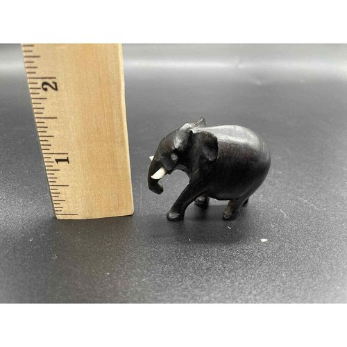 Hand Carved Wooden Elephant Family Mama Babies Set Of Three Vintage Elephants - Picture 15 of 15