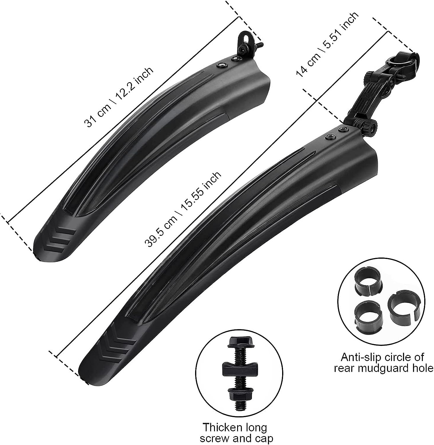 Ledeak Bike Mudguard Set, Portable Adjustable Road Mountain Bike