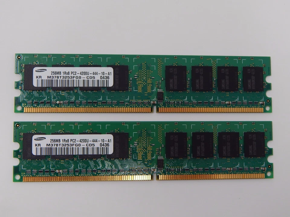 Samsung RAM Memory 2X 256MB PC2 4200U 444 Desktop Memory KR M378T325FG0-CD5  - Image 3 of 4