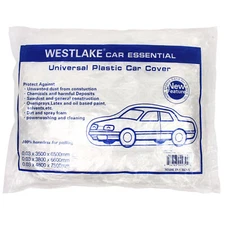 Clear Plastic Disposable Car Cover Temporary Universal Garage Rain Dust 1 Pack 