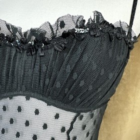 NWT Victoria's Secret Sexy Little Things 34B Black Lingerie~ NEW! Polka Dots
