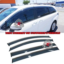 Fits 21-25 Toyota Sienna Side Window Rain Guard Visors (Tinted) w/ Chrome Trims