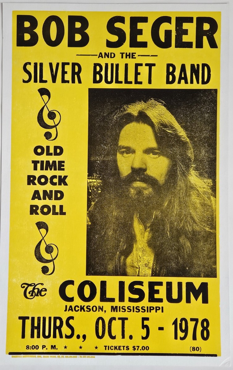 CONCERT POSTER ~ Bob Seger Silver Bullet Band Coliseum